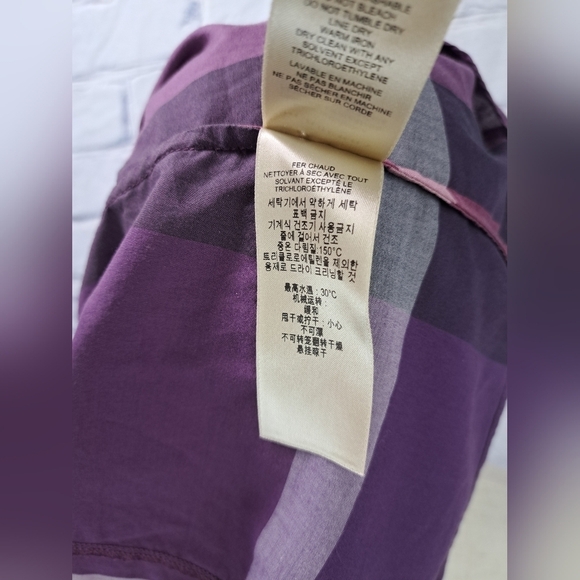 Burberry Brit Women's Button Down  Shirt House Nova Check Purple Pink Size Small - Picture 15 of 16